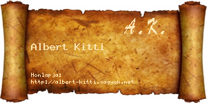 Albert Kitti névjegykártya